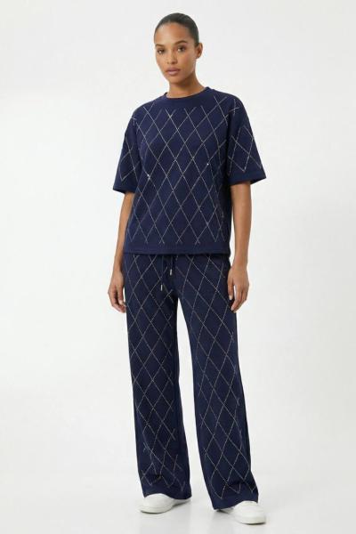 BAKLAVA DESEN İKİLİ TAKIM  Lacivert