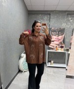 İŞLEME DETAY GÖMLEK  Acı Kahve