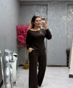 KAYIK YAKA İKİLİ TAKIM  Acı Kahve