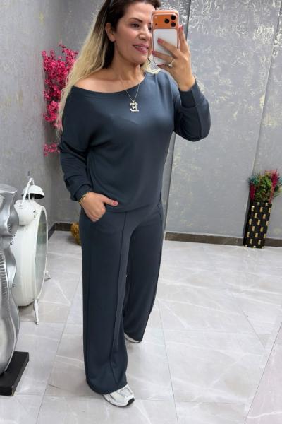 KAYIK YAKA İKİLİ TAKIM Antrasit