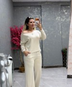KAYIK YAKA İKİLİ TAKIM  Bej