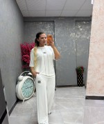 MI SIRA TAŞLI İKİLİ TAKIM  Beyaz