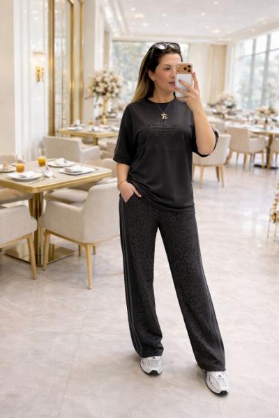 ADS LEOPAR DETAY İKİLİ TAKIM Füme