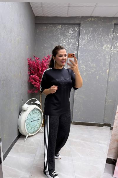 ADS LEOPAR DETAY İKİLİ TAKIM  Füme