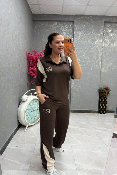 MİN POLO YAKA İKİLİ TAKIM  Acı Kahve