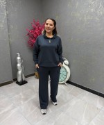 KAPŞONLU DÜZ İKİLİ TAKIM  Antrasit