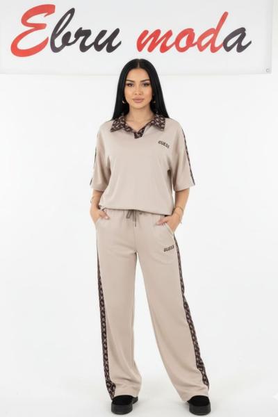 GES POLO YAKA İKİLİ TAKIM Bej