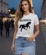 RODEO AT BASKI TİŞÖRT  Beyaz