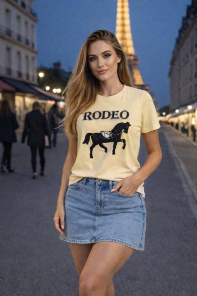 RODEO AT BASKI TİŞÖRT  Sarı