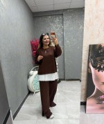 PİLİSELİ FULL TAŞLI ÜÇLÜ TAKIM  Acı Kahve
