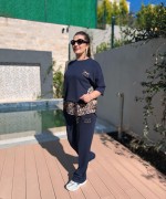 SIRT KEMER LEOPAR DETAYLI İKİLİ TAKIM  Lacivert