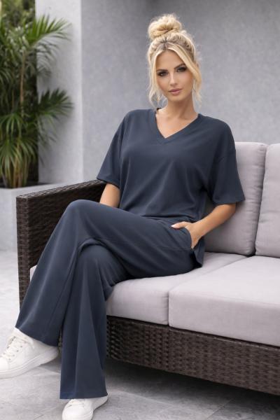 V YAKA MODAL KUMAŞ İKİLİ TAKIM  Antrasit