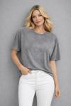 YIKAMALI DAMLA DETAYLI TİŞÖRT  Gri