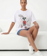 BUGS BUNNY TAŞLI TİŞÖRT  Beyaz