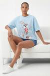 BUGS BUNNY TAŞLI TİŞÖRT  Mavi
