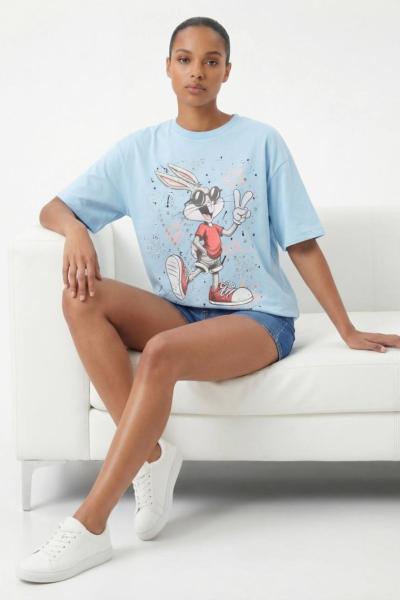 BUGS BUNNY TAŞLI TİŞÖRT  Mavi