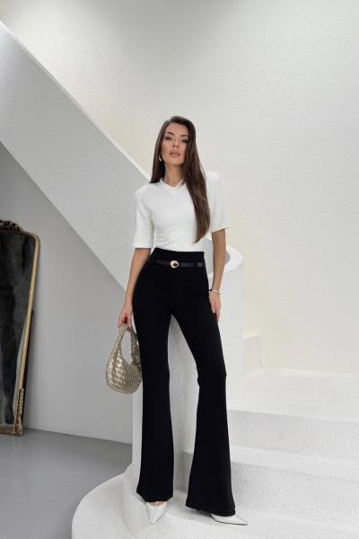 KEMERLİ PANTOLON Siyah