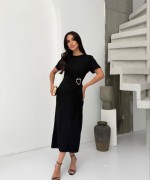 MODAL TOKALI ELBİSE  Siyah