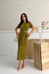 MODAL TOKALI ELBİSE  Yağ Yeşili
