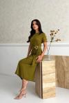 MODAL TOKALI ELBİSE  Yağ Yeşili
