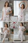 Çilekli pijama takımı  Beyaz