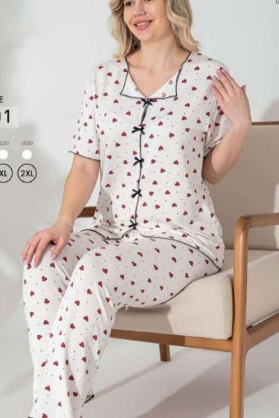 KAPLİ PİJAMA TAKIMI  Beyaz