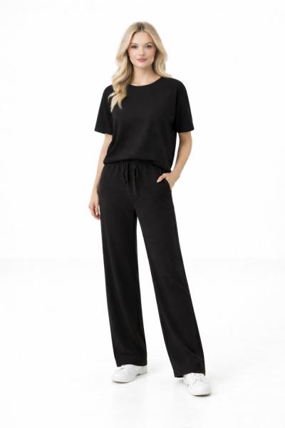 YUVARLAK YAKA MODAL KUMAŞ İKİLİ TAKIM  Siyah