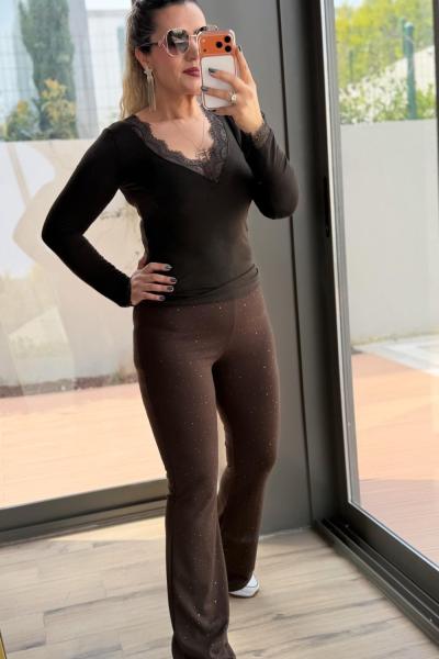 FULL TAŞLI TAYT PANTOLON Acı Kahve