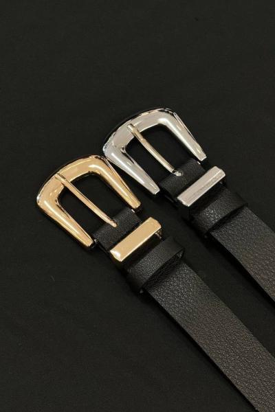 Gold detay siyah kemer Siyah