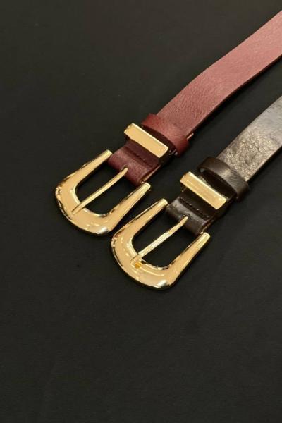 Gold detay bordo kemer Bordo