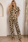 Milan kumaş leopar desen pijama takımı Leopar