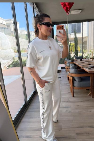 CKA BASKILI İKİLİ TAKIM  Beyaz