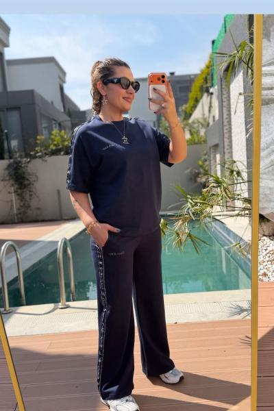 CKA BASKILI İKİLİ TAKIM  Lacivert