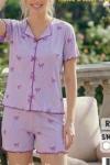 FİYONK DETAY ŞORTLU TAKIM Mor