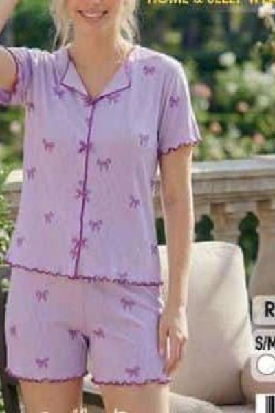 FİYONK DETAY ŞORTLU TAKIM Mor