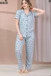 PUANTİYELİ PİJAMA TAKIMI  Gri