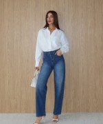 TAŞLI JEAN PANTOLON  Mavi