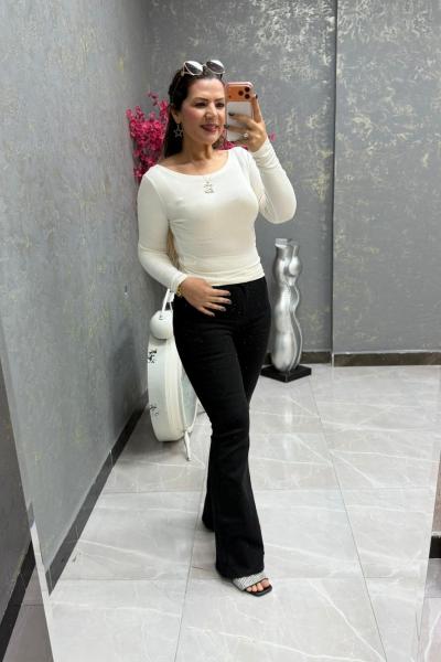 FULL TAŞLI İSPANYOL KOT PANTOLON Siyah