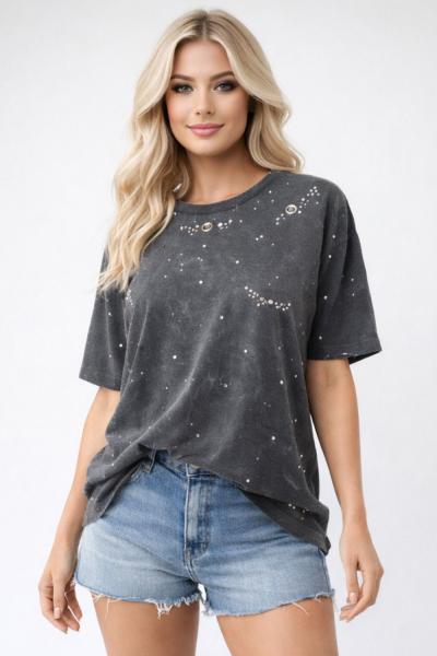 YIKANABİLİR ZIMBA DETAYLI TİŞÖRT Antrasit