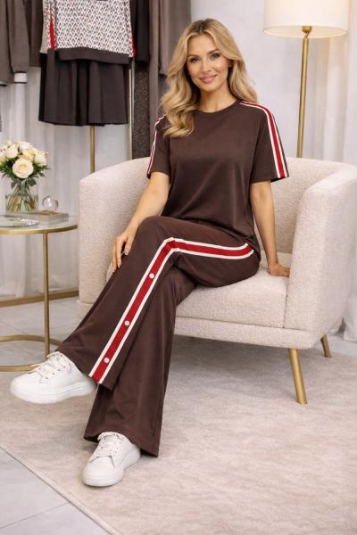 PAÇA ÇITÇIT DETAYLI İKİLİ TAKIM Acı Kahve