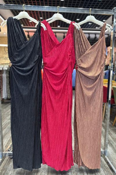 YAN TOKA DETAY TASARIM ELBİSE Siyah