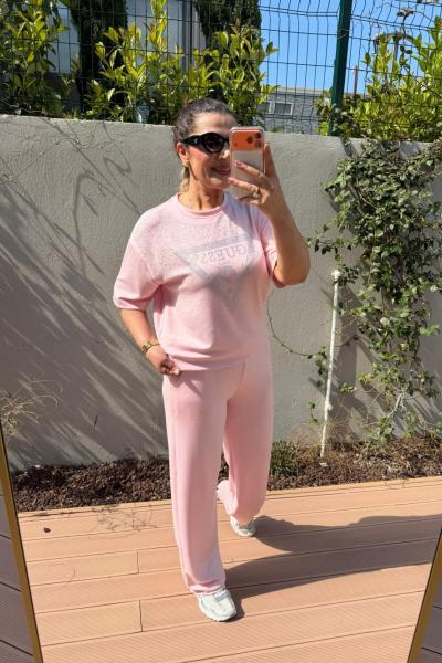 GES OMUZ VE PAÇA TAŞLI İKİLİ TAKIM  Pembe