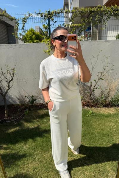 GES OMUZ VE PAÇA TAŞLI İKİLİ TAKIM  Beyaz