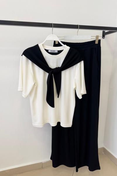 BOYUNDAN BAĞLAMALI İKİLİ TAKIM  Siyah