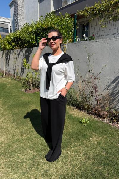 BOYUNDAN BAĞLAMALI İKİLİ TAKIM  Siyah