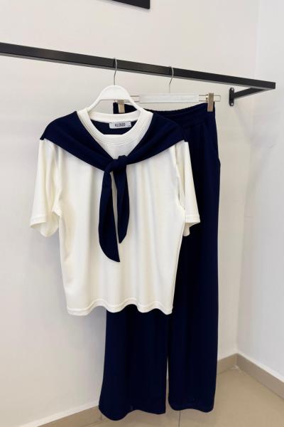 BOYUNDAN BAĞLAMALI İKİLİ TAKIM  Lacivert