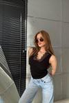 V YAKA DANTELLİ ATLET Siyah
