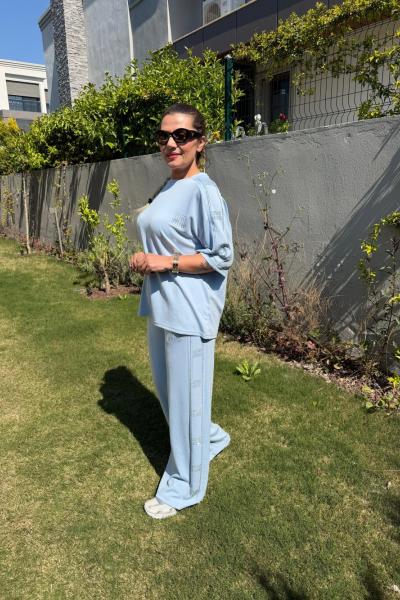 MI YANLAR TAŞLI İKİLİ TAKIM Mavi