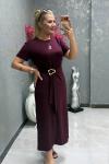 MODAL TOKALI ELBİSE  Bordo