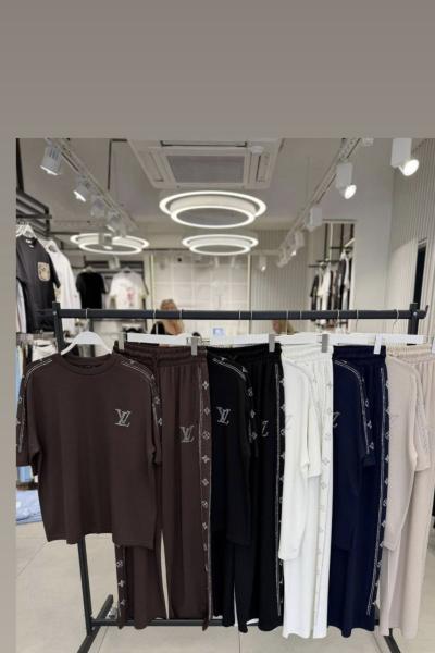 LV YAN TAŞLI İKİLİ TAKIM  Kahverengi